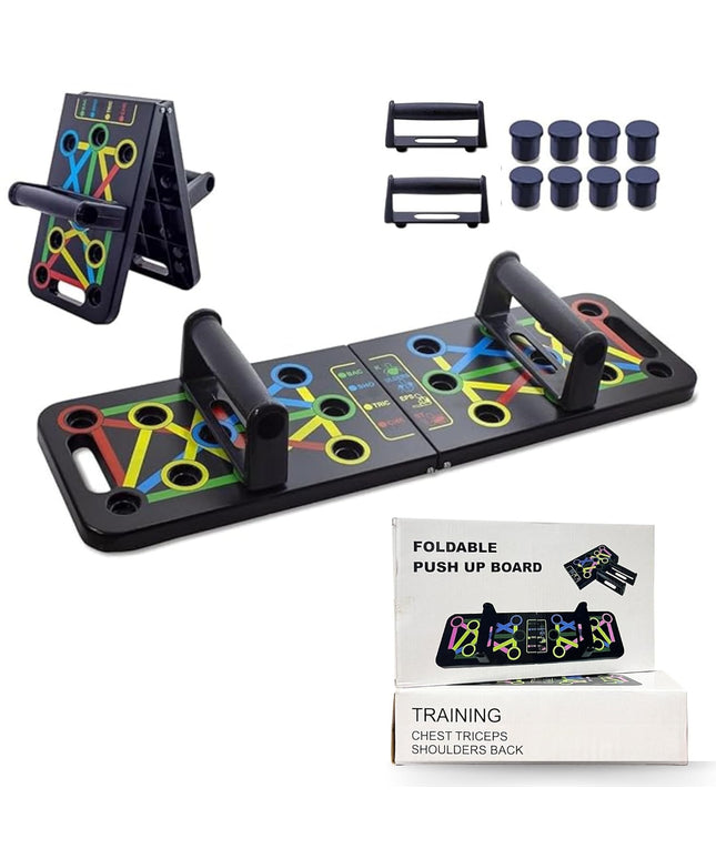 Premium 15 In 1 Pushup Board: Gym Equipment for Home Workout, Versatile Pushup Stand, Ideal Home Gym Equipment for Strength Training and Fitness, Durable and Ergonomic Design (Black)