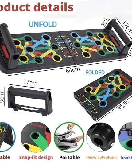 Premium 15 In 1 Pushup Board: Gym Equipment for Home Workout, Versatile Pushup Stand, Ideal Home Gym Equipment for Strength Training and Fitness, Durable and Ergonomic Design (Black)