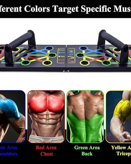 Premium 15 In 1 Pushup Board: Gym Equipment for Home Workout, Versatile Pushup Stand, Ideal Home Gym Equipment for Strength Training and Fitness, Durable and Ergonomic Design (Black)