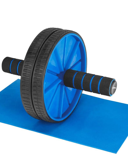 Premium Abs Roller for Men & Women Stomach Abs Roller Wheel for Home Workout, Gym Ab Roller for Men Abs Workout Equipment for Abdominal Ab Roller Home Exercise Equipment with Knee Mat -(Blue & Black)