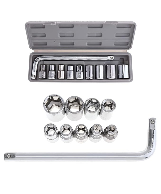 10-Pcs Socket Handle Set | Hand Tool Kit for Home DIY, Automobile & Vehicle Maintenance Repair (Pack of 1)
