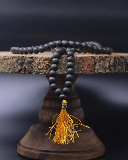 Original Karungali Malai Religious Mala 108-Beads 8MM Ebony Wood Jaap Mala Wood Necklace
