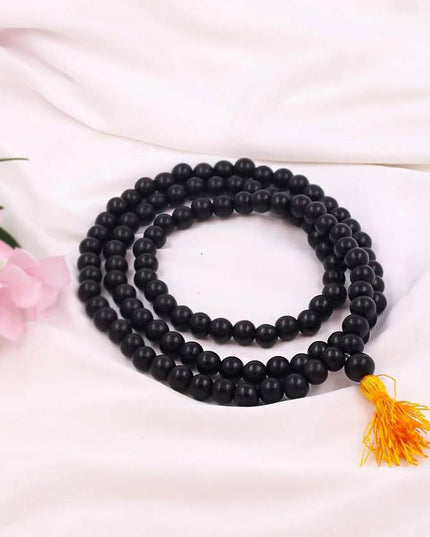 Original Karungali Malai Religious Mala 108-Beads 8MM Ebony Wood Jaap Mala Wood Necklace