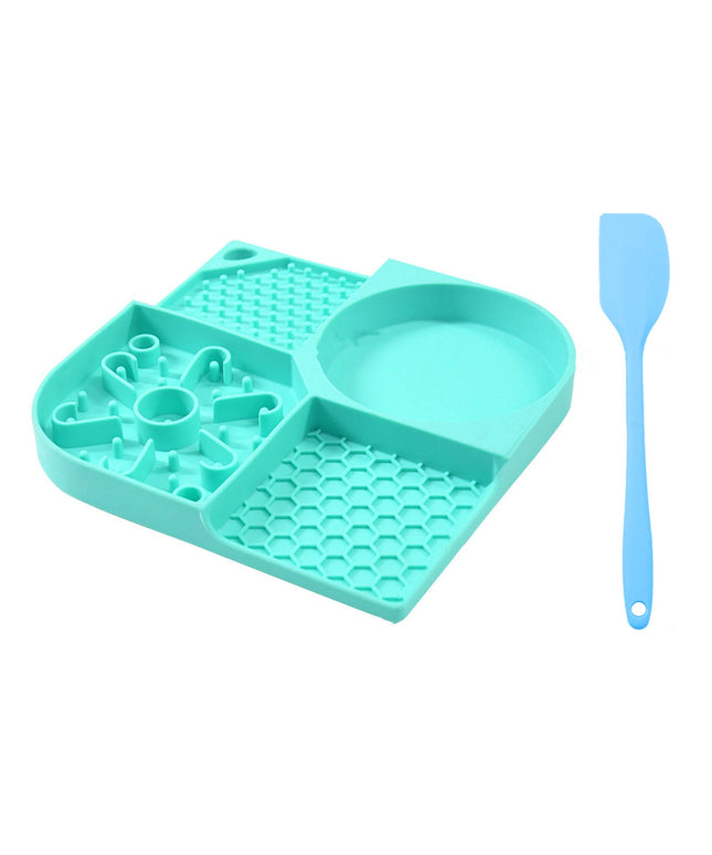 Pet Food Bowl Food Grade, Flexible, 4 Slots Design, Reusable, with Suction Cups, No Odor, Pet Dog Cat Licking Mat Slow Feeding Bowl, Pet Supplies