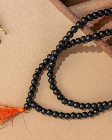 Original Karungali Malai Religious Mala 108-Beads 8MM Ebony Wood Jaap Mala Wood Necklace