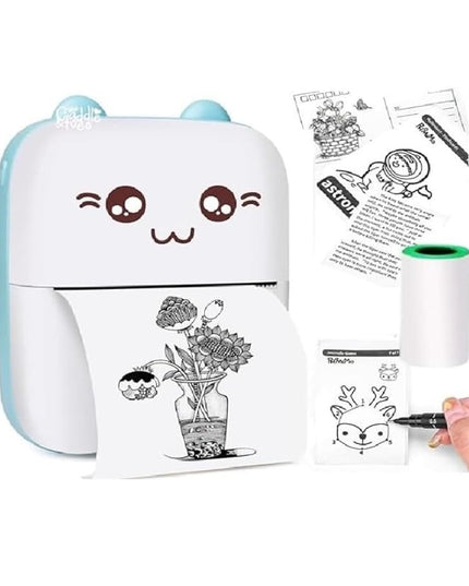 Mini Thermal Printer | Inkless Sticker Printer | USB APP Control Inkless Printer | Wireless Mini Pocket Printer for Labels, Stickers, Photos, Bookmarks, Cards, White