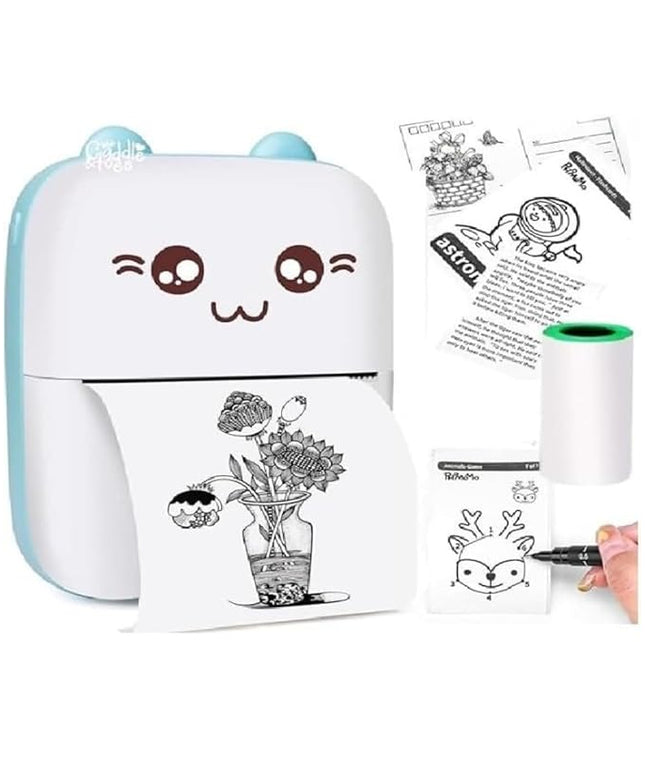 Mini Thermal Printer | Inkless Sticker Printer | USB APP Control Inkless Printer | Wireless Mini Pocket Printer for Labels, Stickers, Photos, Bookmarks, Cards, White