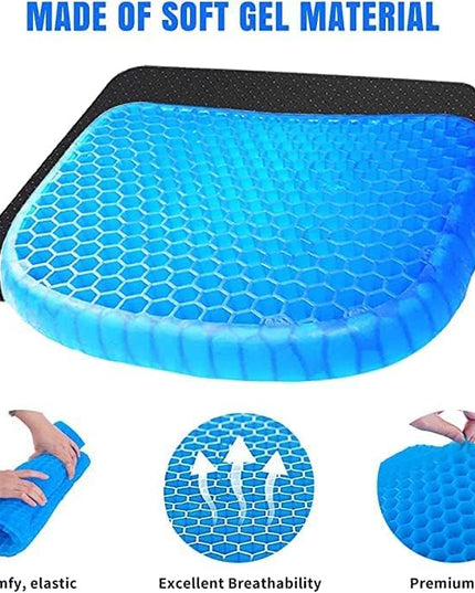 Egg Gel Seat Cushion Ergonomic Breathable Design Pressure Relief Sitter Tailbone Pain Sciatica Pain Back Pain Silicon Seater Cushion Chair Pad with Non-Slip Cover for Home (Pack of 1)