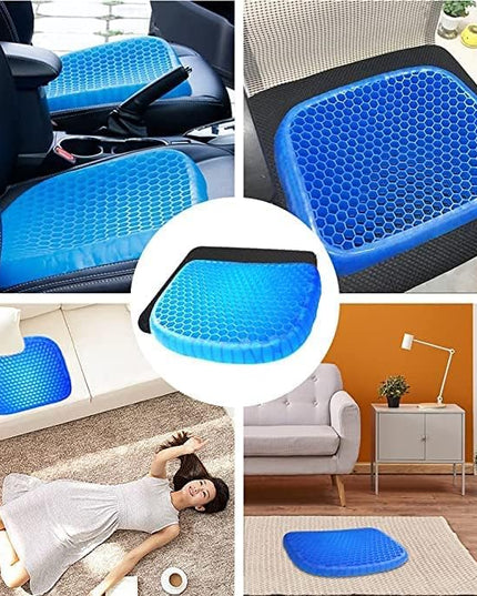 Egg Gel Seat Cushion Ergonomic Breathable Design Pressure Relief Sitter Tailbone Pain Sciatica Pain Back Pain Silicon Seater Cushion Chair Pad with Non-Slip Cover for Home (Pack of 1)