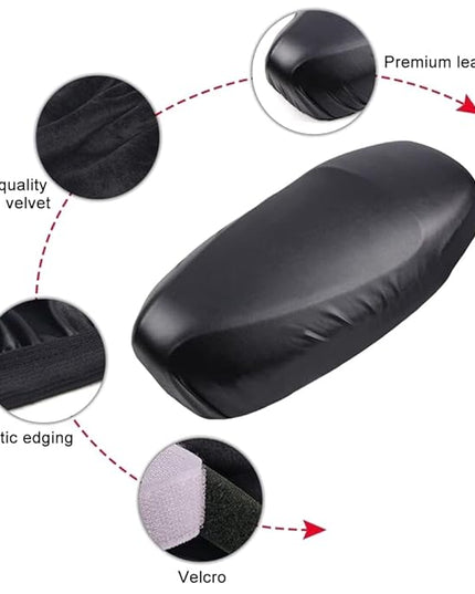 Motorcycle Seat Cover, Breathable Anti-Slip PU Leather Motorcycle Seat Cushion Cover Waterproof Seat Protector Cover