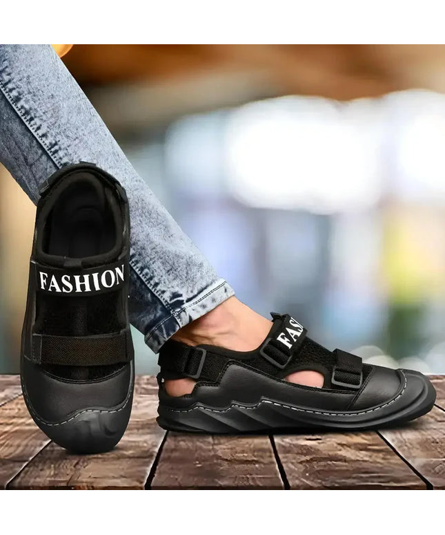 Black Leather Sandal