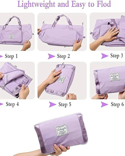 Expandable Folding Travel Bag for Women, Luggage Bag for Travel (Multicolor)