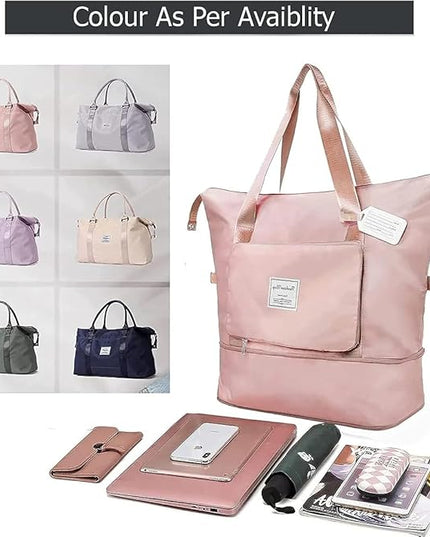 Expandable Folding Travel Bag for Women, Luggage Bag for Travel (Multicolor)