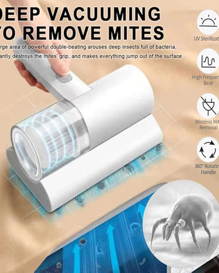 Portable Dust Suction Mites Remover Handheld Wireless Vacuum Cleaner Rechargeable Dust Remover Brush