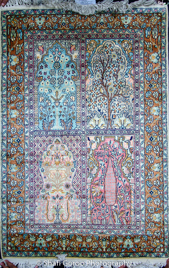 Regular silk carpet, size: 2 feet 6 inches by 4 feet