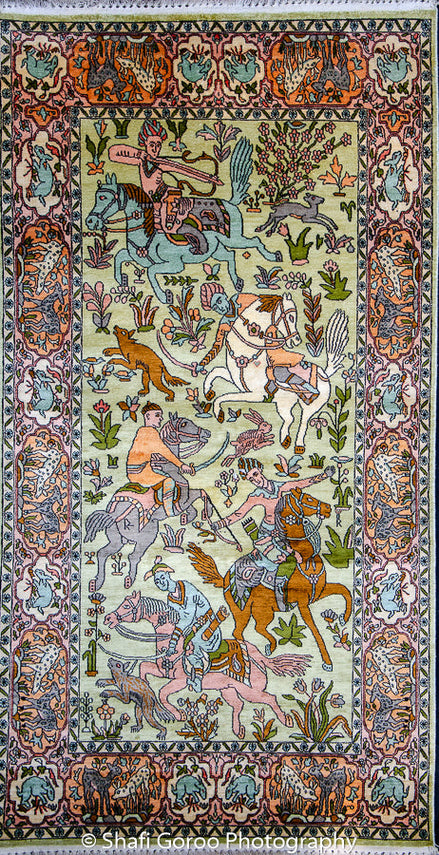 Regular silk carpet, size: 3 feet by 5 feet