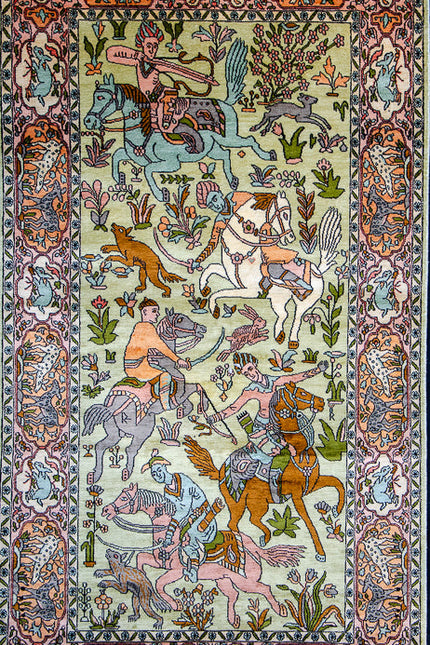 Regular silk carpet, size: 3 feet by 5 feet