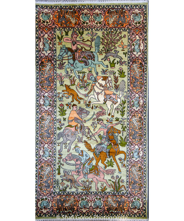 Regular silk carpet, size: 3 feet by 5 feet
