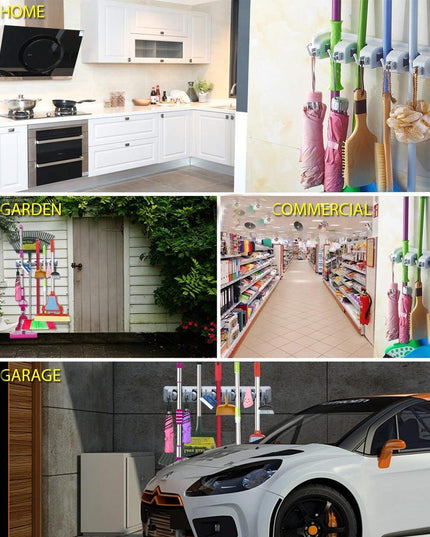 199 5-layer Multipurpose Wall Mounted Organizer Mop And Broom Holder