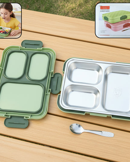 Fresca Stainless Steel 3 Compartment Lunch Box (1 Pc)