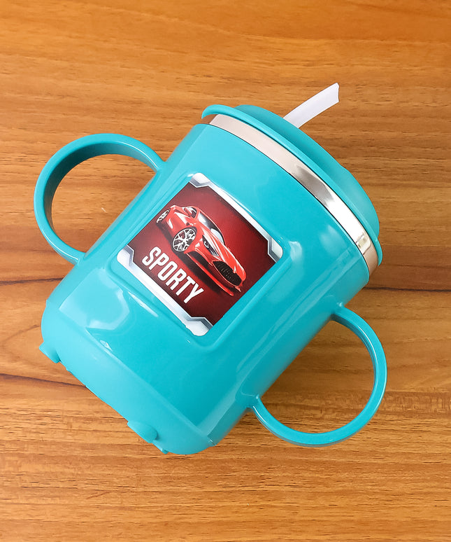 Kids Sporty Sipper Mug With Straw And Dual Handles Approx 300ml (1 Pc)