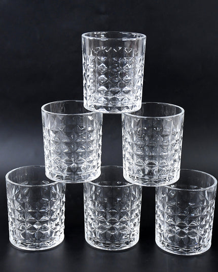 Premium Crystal-style Glass Tumbler Set (6 Pc  210 Ml)