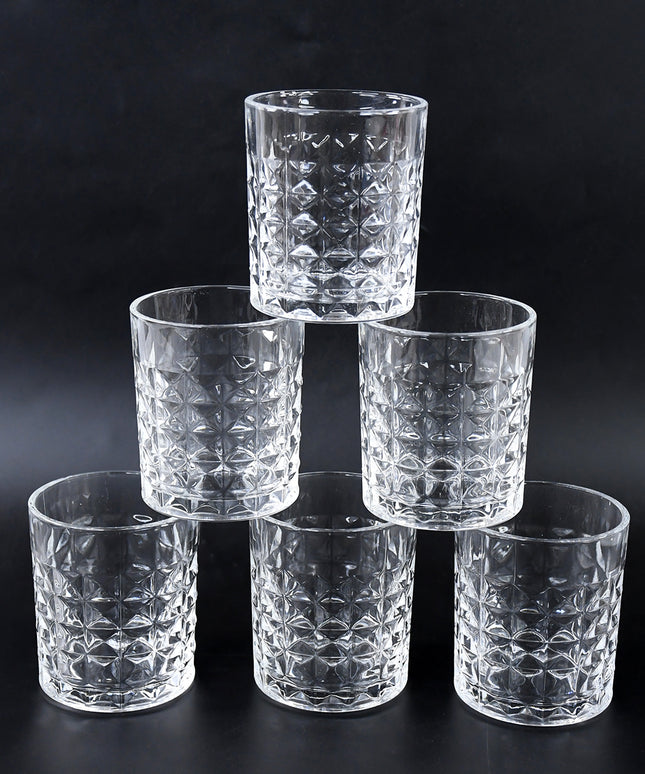 Premium Crystal-style Glass Tumbler Set (6 Pc  210 Ml)