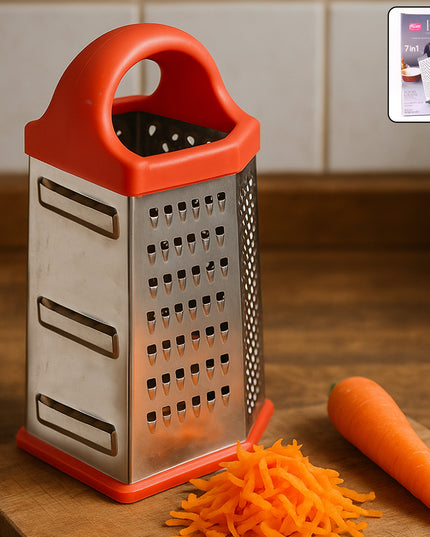 7-in-1 Heavy Duty Stainless Steel Box Grater With Ergonomic Handle (1 Pc)