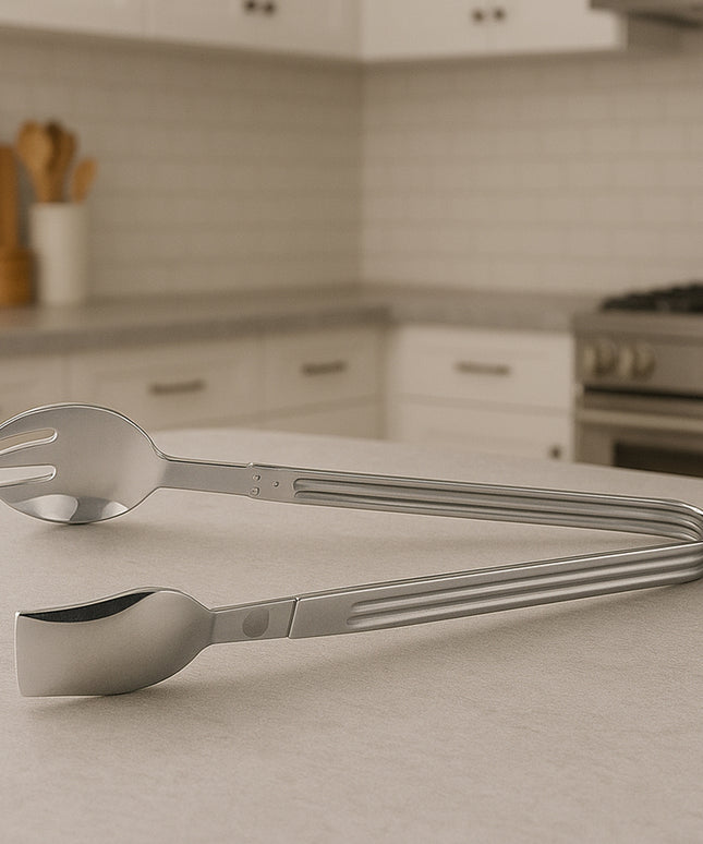 Stainless Steel Multipurpose Serving Tong  2-in-1 Pasta  Salad Tong (1 Pc)