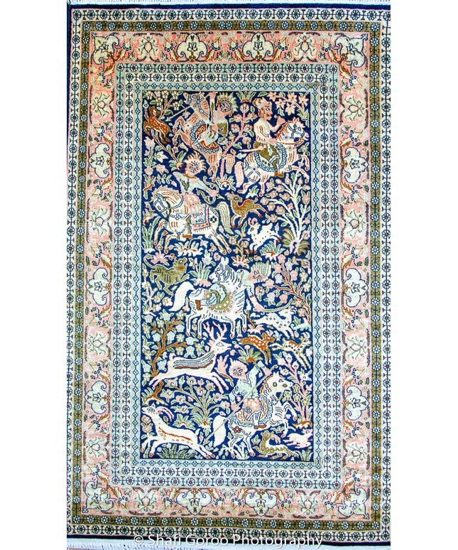 Regular silk carpet, size: 3 feet by 5 feet