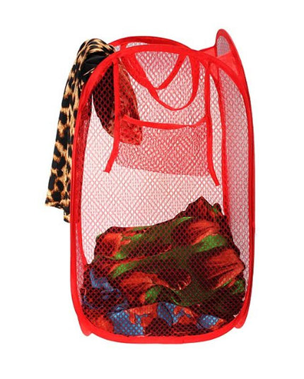 248 Laundry Hamper Mesh Fabric For Ventilation Foldable Storage Pop Up Clothes Basket