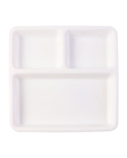 Plastic 3-compartment Plate For Meal Serving