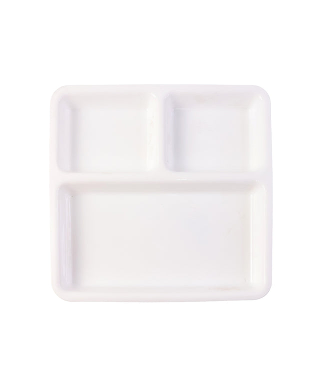 Plastic 3-compartment Plate For Meal Serving