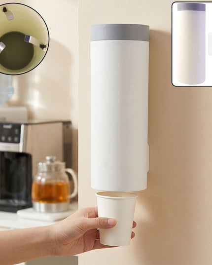 Wall Mounted Disposable Paper Cup Holder Storage Dispenser Box