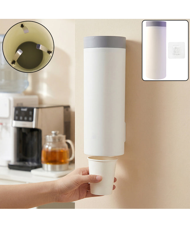 Wall Mounted Disposable Paper Cup Holder Storage Dispenser Box