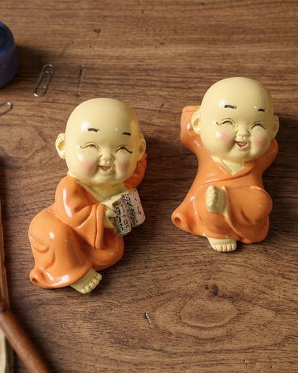 Adorable Mini Monk Buddha Idol Set (8 Pc)