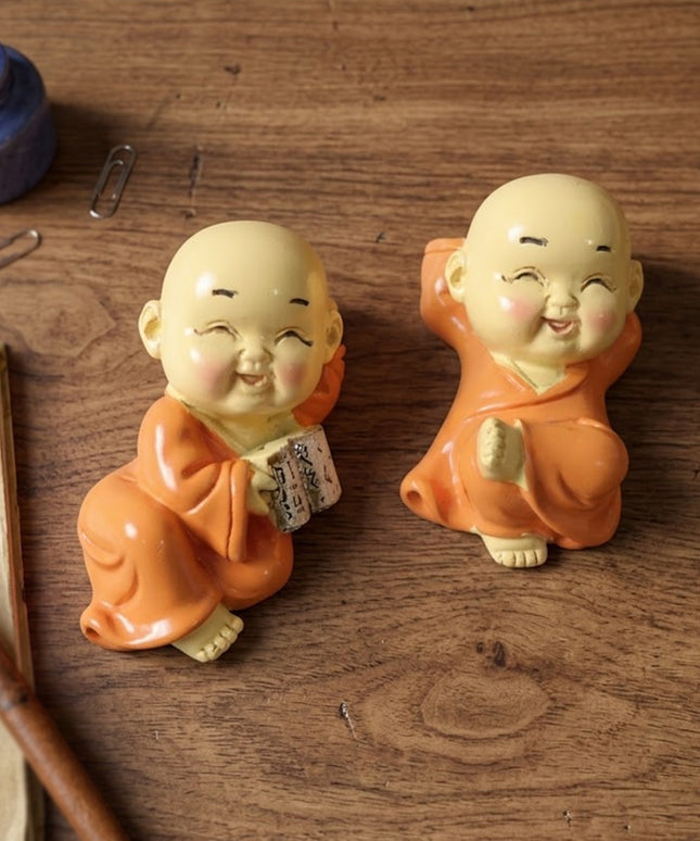 Adorable Mini Monk Buddha Idol Set (8 Pc)
