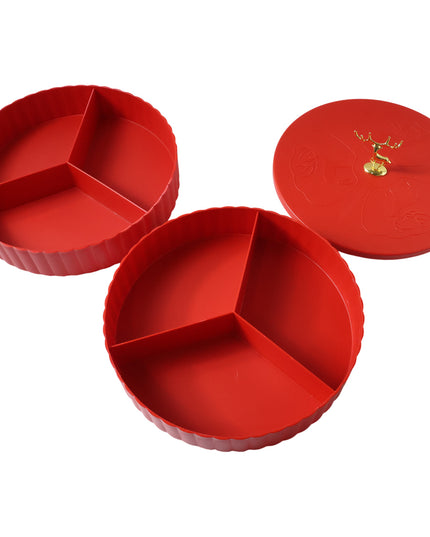 2 Layer Multipurpose Decorative Dry Fruit And Snack Serving Tray (1 Pc)