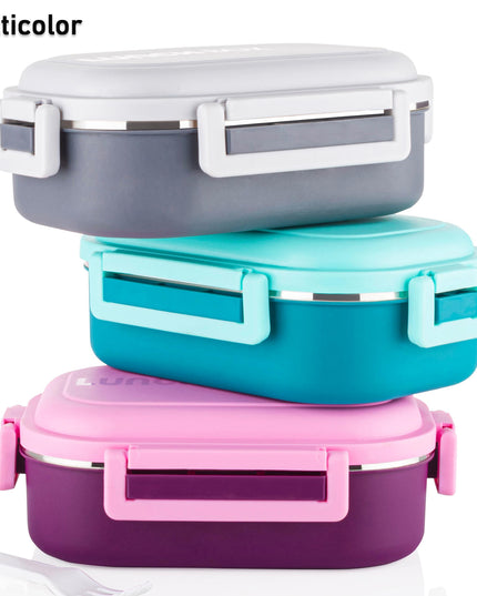 Insulated Testy Stainless Steel Leakproof Lunch Box With Spoon (1 Set)