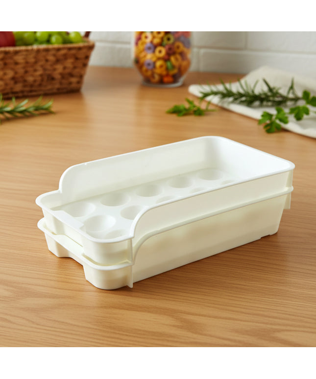 Plastic Egg Storage Tray Holder Set (2 Pc Set)