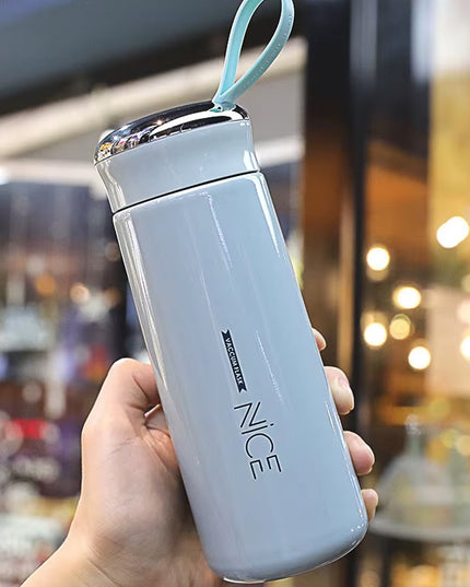 Water Bottle 400ml Leak Proof Glass Water Bottle With Daily Water Intake For Gym And Children Nice Bottle (1 Pc  Light Blue Color)