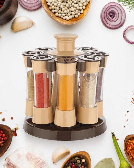 360 Revolving Spice Rack For Kitchen And Dining Table 8 Spice Jars