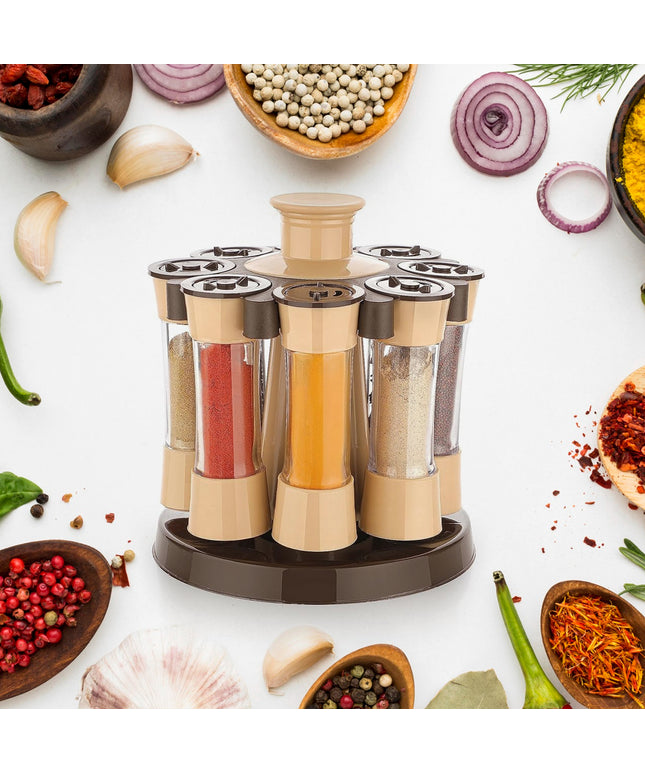 360 Revolving Spice Rack For Kitchen And Dining Table 8 Spice Jars