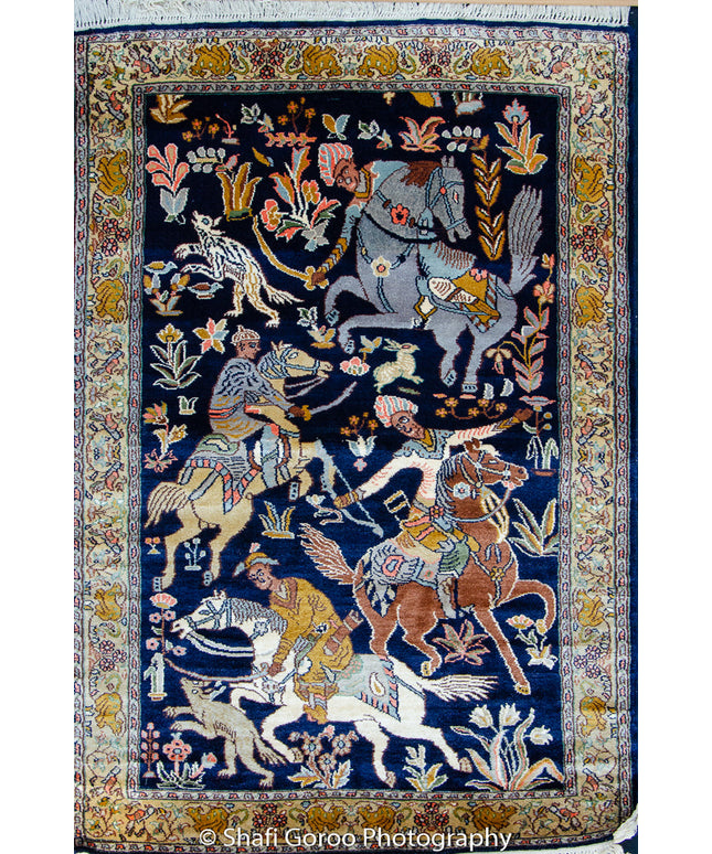 High knot silk on silk, size 2' x 3'