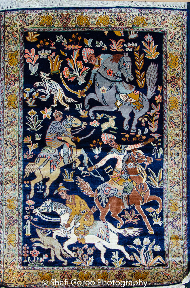 High knot silk on silk, size 2' x 3'