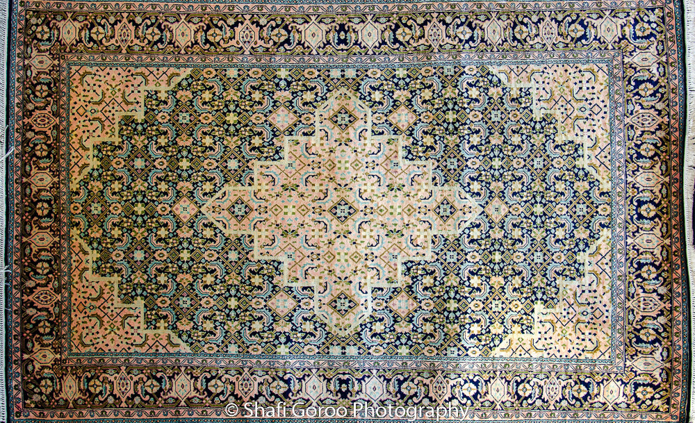 Extreme high knot Kashmir silk on silk carpet 2.5' x 4'