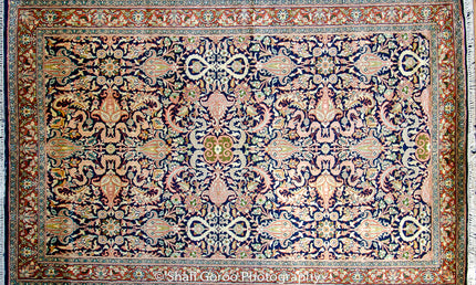 High-Knot Kashmir Silk-on-Silk Carpet, 2 ft 6 in × 4 ft – Ref. 4755