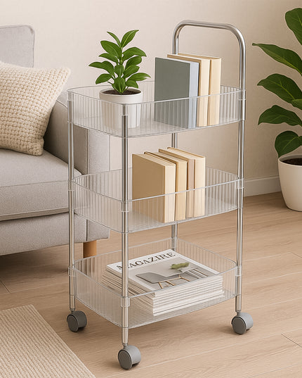 Apex Sapphire 3-layer Multipurpose Storage Trolley With Wheels