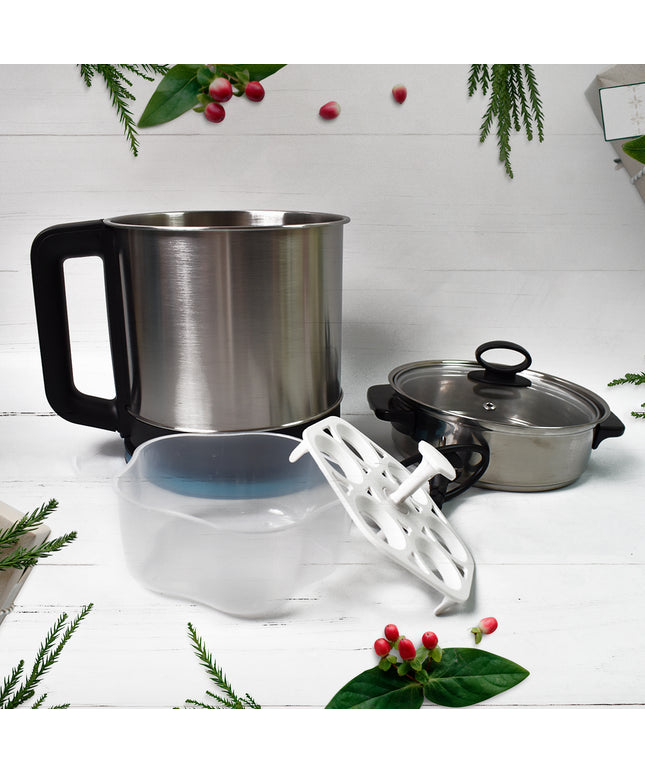 Soup Pot With Lid Stainless Steel Multi Cooker Kettle (800w  2.5 Ltr.)