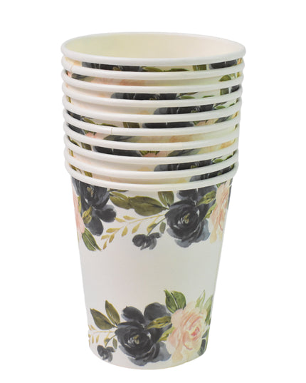 Disposable Paper Cups Disposable Tea Coffee Cups (10 Pcs Set  Mix Color  Design)